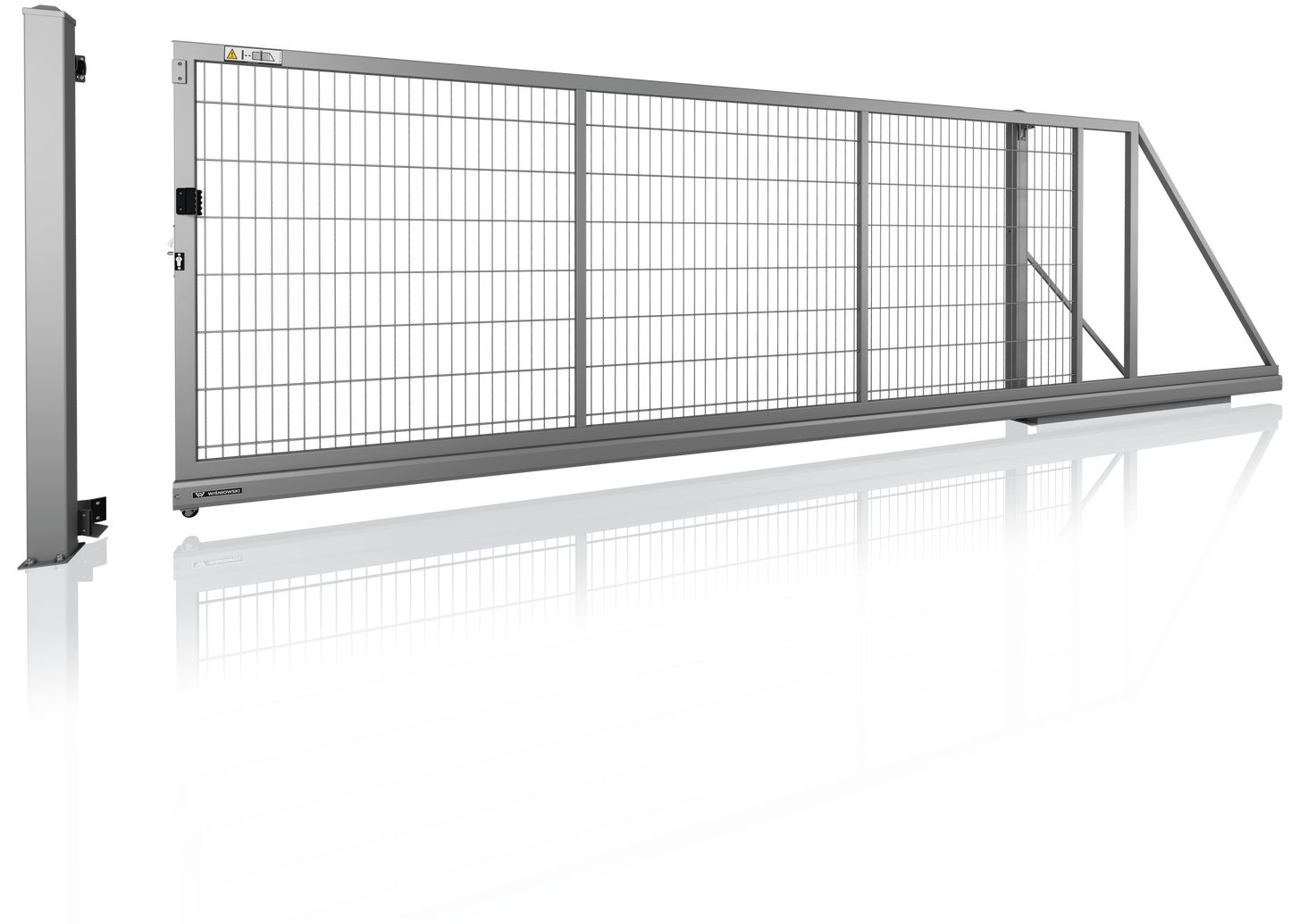 Allroundschiebetor Manuell 3500 x 1800 Rechtsöffnend vom Grundstück zur Straße blickend feuerverzinkt