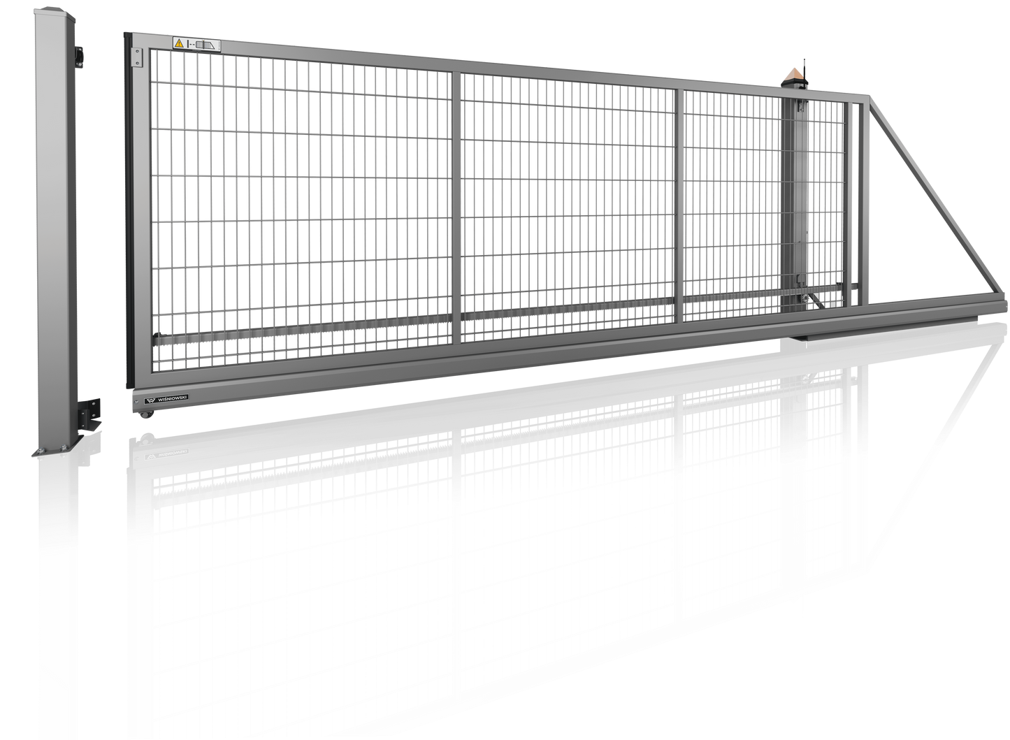 Allroundschiebetor Elektrisch 3000 x 2000 Linksöffnend vom Grundstück zur Straße blickend RAL 9005