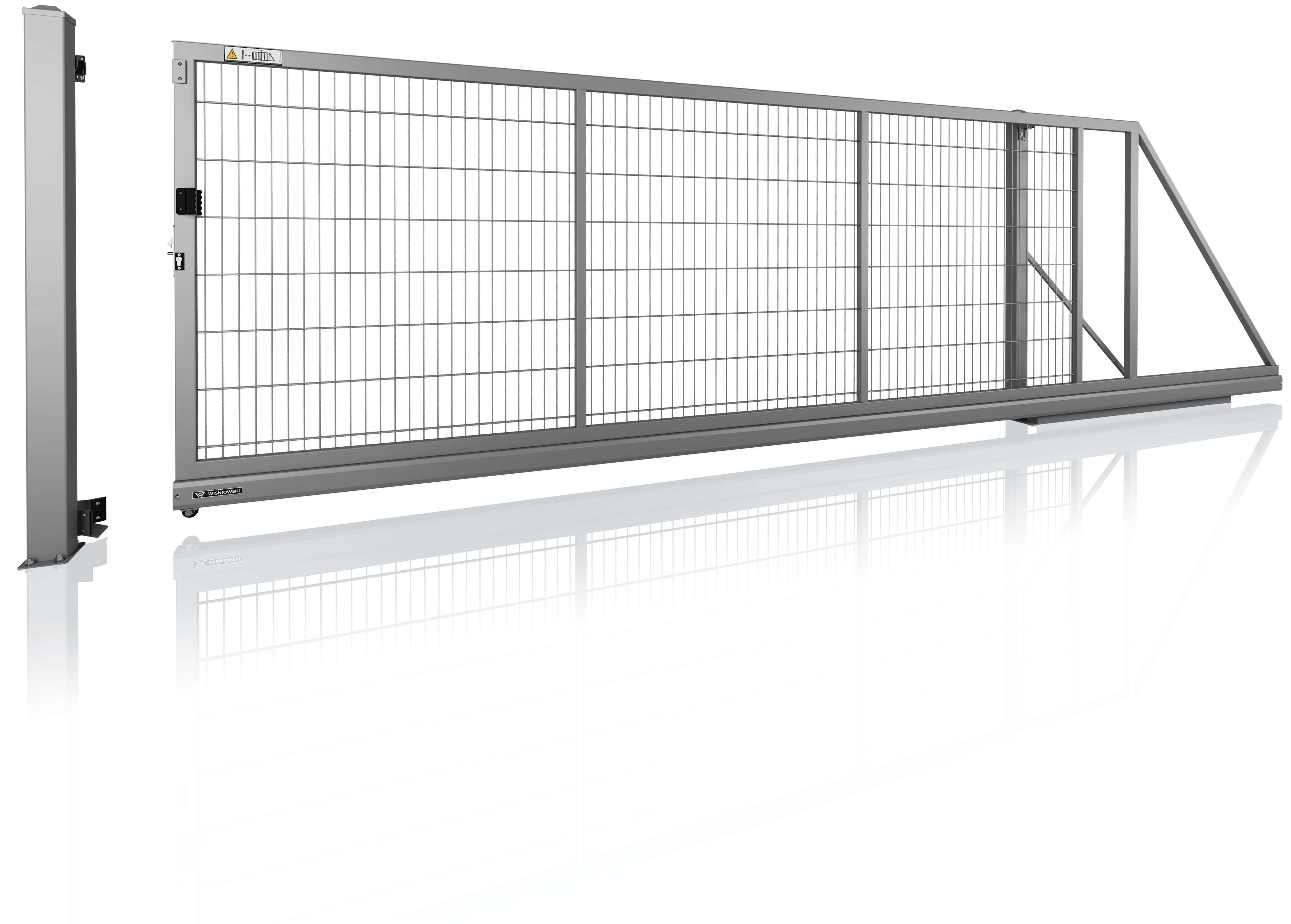 Allroundschiebetor Manuell 4500 x 1200 Linksöffnend vom Grundstück zur Straße blickend RAL 7040
